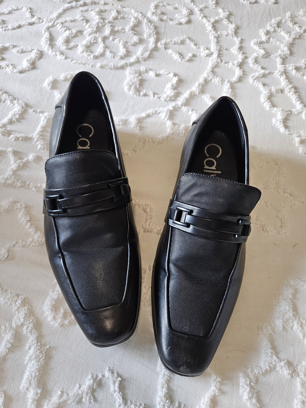 Calvin Klein Bind Black Dress Loafers Men’s Size 9 Square Toe